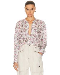 Isabel Marant - Leidy Printed Flou Blouse In - Lyst