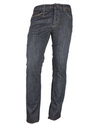 Class Roberto Cavalli Grey Cotton Denim Regular Fit Jeans