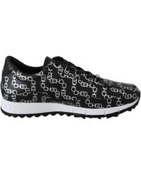 Jimmy Choo Monza White/black Leather Sneakers - Lyst