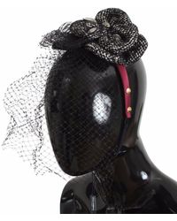Dolce & Gabbana Diadem Headband Tiara Floral Fascinator Hair - Black
