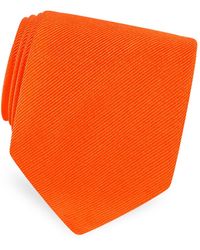 FORZIERI Cravatta in Twill di seta tinta unita - Arancione