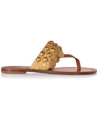 Tory Burch Patos Zehensandale aus Leder mit Münzen - Mehrfarbig