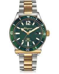 Ferragamo Ferragamo 1898 Sport Gold IP Herrenuhr aus Edelstahl mit Aluminium - Mettallic