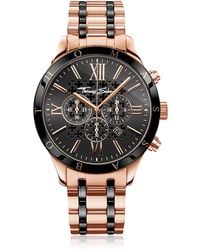 Thomas Sabo Rebel Urban Rose Gold Stainless Steel and Black Ceramic Men's Chronograph Watch - Rosa