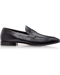 Moreschi Brisbane Black M Kangaroo Leather Loafer Shoes - Schwarz