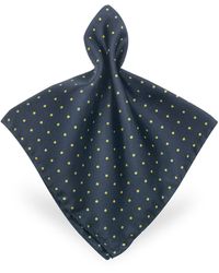 FORZIERI Quadratisches Einstecktuch aus Twillseide mit Punkten - Blau