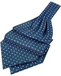 FORZIERI Ascot aus Twillseide mit Punkten bedruckt - Blau