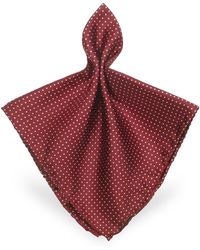 FORZIERI Einstecktuch aus Twillseide mit Mini-Punkten - Rot