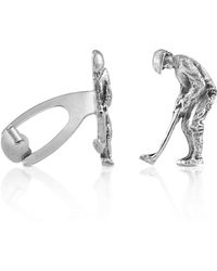 FORZIERI Handgemachte Manschettenknöpfe "Golfer" aus Sterling Silber - Mettallic