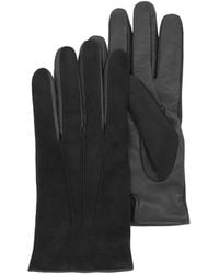 FORZIERI Guantes para Hombres Pantalla Táctil de Cuero Negro
