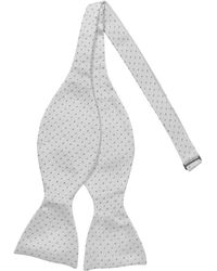 FORZIERI Papillon in Seta con Micro Decorazioni Geometriche Intessute - Grigio