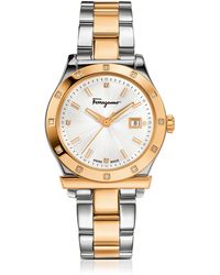 Ferragamo Ferragamo 1898 Gold IP Herrenuhr aus Edelstahl - Mettallic