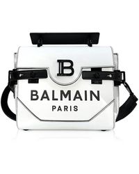 Balmain White And Black Leather 23 B-buzz Satchel Bag