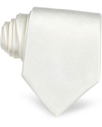 FORZIERI Einfarbige Seidenkrawatte - Weiß