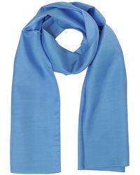 FORZIERI Herren Schal aus bedruckter Twillseide mit kleinem Zick-zack-Muster - Blau