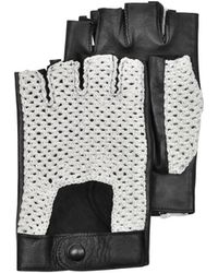 FORZIERI Guantes para Hombres de Cuero Negro y Cotón