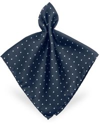 FORZIERI Quadratisches Einstecktuch aus Twillseide mit Punkten - Blau