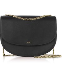 Genuine Leather Zurich Shoulder Bag Black