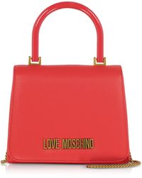 NWT LOVE Moschino Quilted Handle Satchel Bag $314 in Red