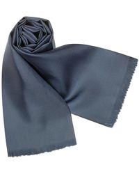 FORZIERI Einfarbiger Seidenschal - Blau