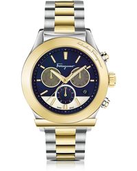 Ferragamo Ferragamo 1898 Herren Chronograph aus Edelstahl und Gold IP - Mettallic