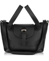 meli melo Thela Mini Crossbody aus Leder in schwarz