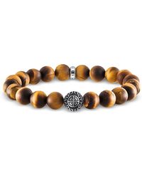 Thomas Sabo Ethno Yellow Tiger Eye Beads and Sterling Silver Men's Bracelet - Gelb