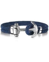FORZIERI Nautical Rope Double Bracelet w/Anchor - Blau