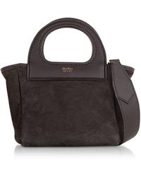 Max Mara Dark Brown Reversible Nano Top Handle Bag