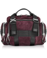 Alexander Wang Surplus Handtasche mit Schulterriemen aus Wildleder in bordeauxrot - Lila