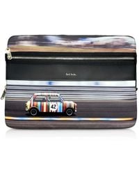 Paul Smith Mini Print Men's Laptop Folder Bag - Grau