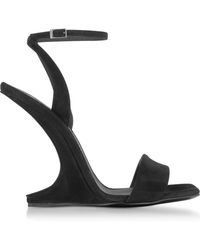 Giuseppe Zanotti Sandales Compensées en Suède Noir