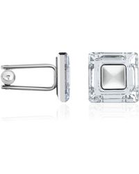 FORZIERI Boutons de manchette en plaqué argent et cristal - Métallisé
