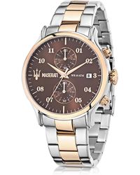 Maserati Epoca Herrenuhr aus Edelstahl in zweifarbig - Braun
