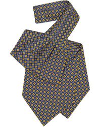 FORZIERI Ascot aus Seide mit buntem Blumenmuster - Blau