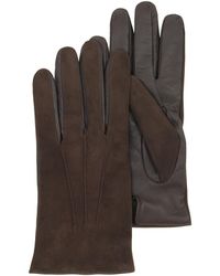 FORZIERI Guantes para Hombres Pantalla Táctil de Cuero Marrón