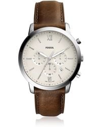 Fossil Neutra Chronograph Brown Leather Men's Watch - Mettallic