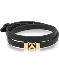 Northskull Insignia Black and Gold Double Wrap Bracelet - Schwarz
