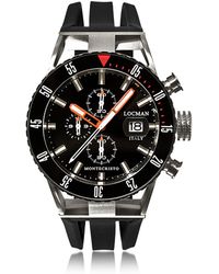 LOCMAN Montecristo Black PVD Stainless Steel & Titanium Chronograph Men's Watch - Schwarz