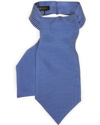 FORZIERI Ascot in Seta con Micro Pois - Blu