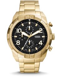 Fossil Bronson Chronograph Gold-tone Stainless Steel Watch - Metallic