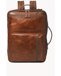 Fossil - Buckner Leather Medium Convertible Travel Backpack And Briefcase Messenger Bag - Lyst