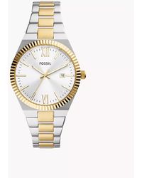 Fossil - Scarlette Three-hand Date Two-tone Stainless Steel Watch - Lyst