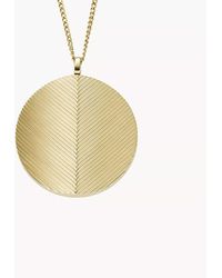 Fossil - Harlow Locket Collection Gold-tone Stainless Steel Pendant Necklace - Lyst