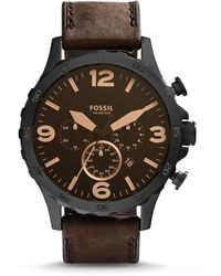 Fossil Nate Chronograph Brown Leather Watch