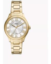 Fossil - Gilmore Three-hand Date Gold-tone Stainless Steel Watch - Lyst