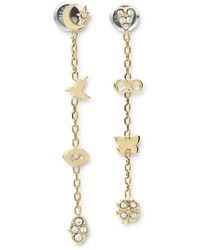 Fossil Sutton Golden Icons Gold-tone Stainless Steel Drop Earrings - Metallic