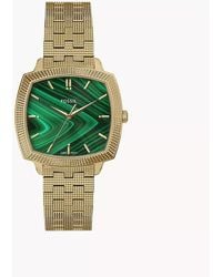 Fossil - Nick Jonas X Machine Luxe Malachite Three-hand Gold-tone Stainless Steel Watch - Lyst