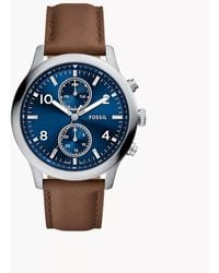 Fossil - Bennett 45 Mm Multifunction Brown Leather Watch - Lyst