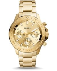 Fossil Bannon Multifunction Gold-tone Stainless Steel Watch - Metallic